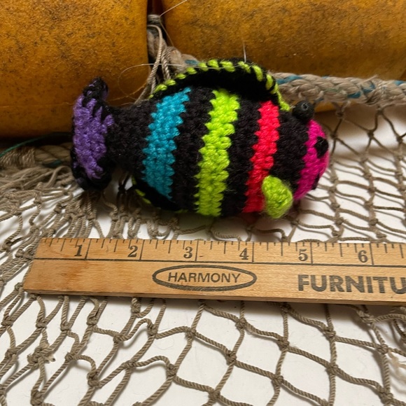 Crochet  Small Pink Faced Fish Lava Bead Essential Oil Diffuser Ornament SK - Picture 5 of 5